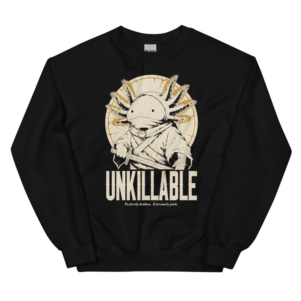 Axolotl Shinobi | Unkillable Warrior - Crewneck Black