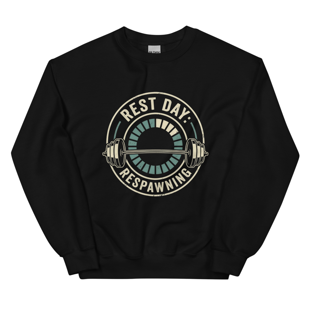 Rest Day: Respawning | Gamer Fitness Tee - Crewneck Black