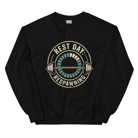 Rest Day: Respawning | Gamer Fitness Tee - Crewneck Black