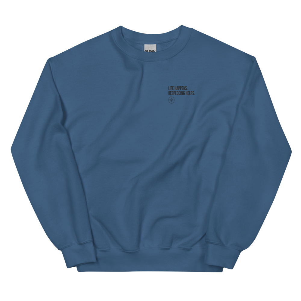 Life Happens. Respeccing Helps. - Sweatshirt Dusty Blue