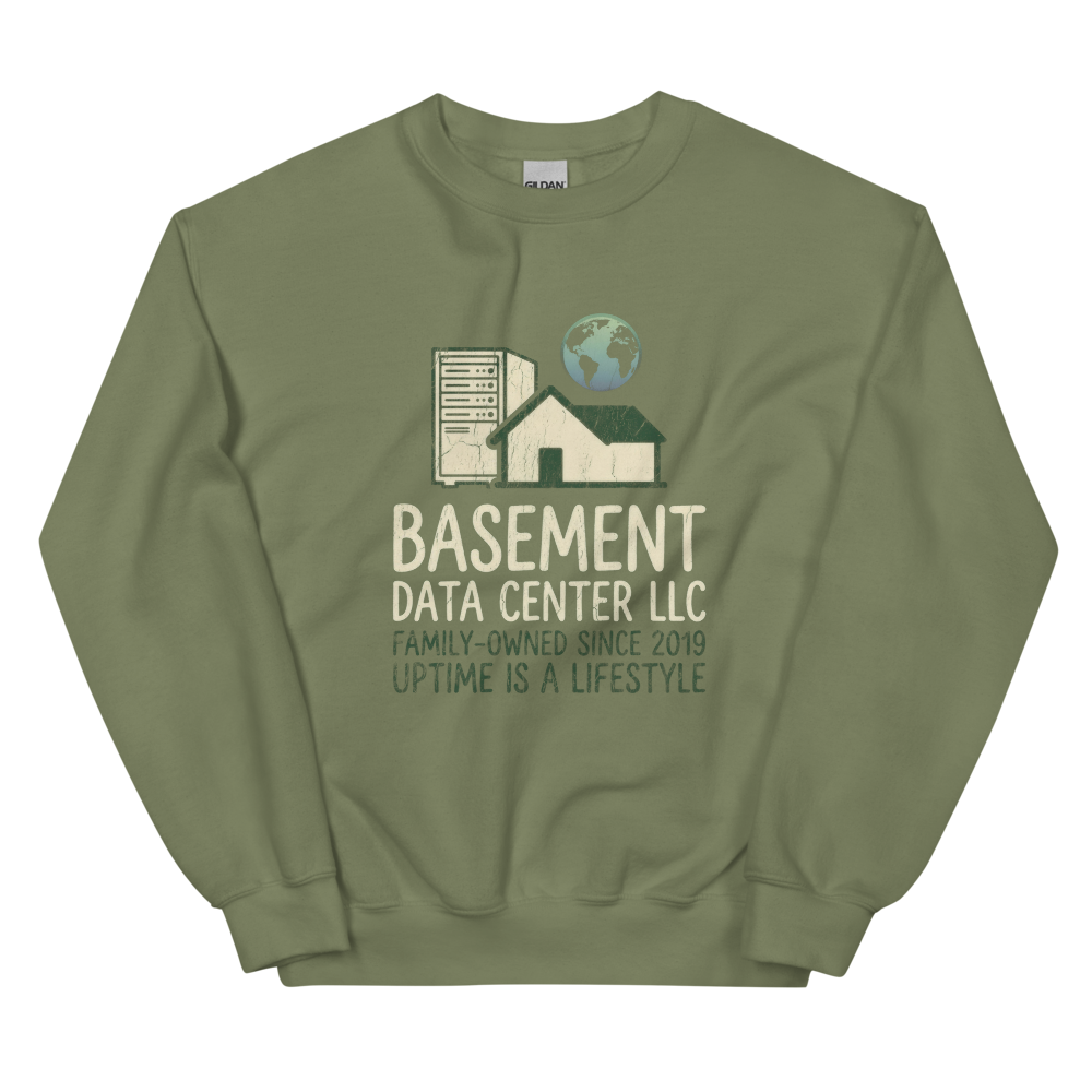 Basement Data Center LLC | Homelab Tee - Crewneck Military Green