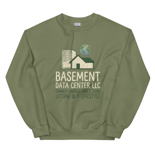 Basement Data Center LLC | Homelab Tee - Crewneck Military Green