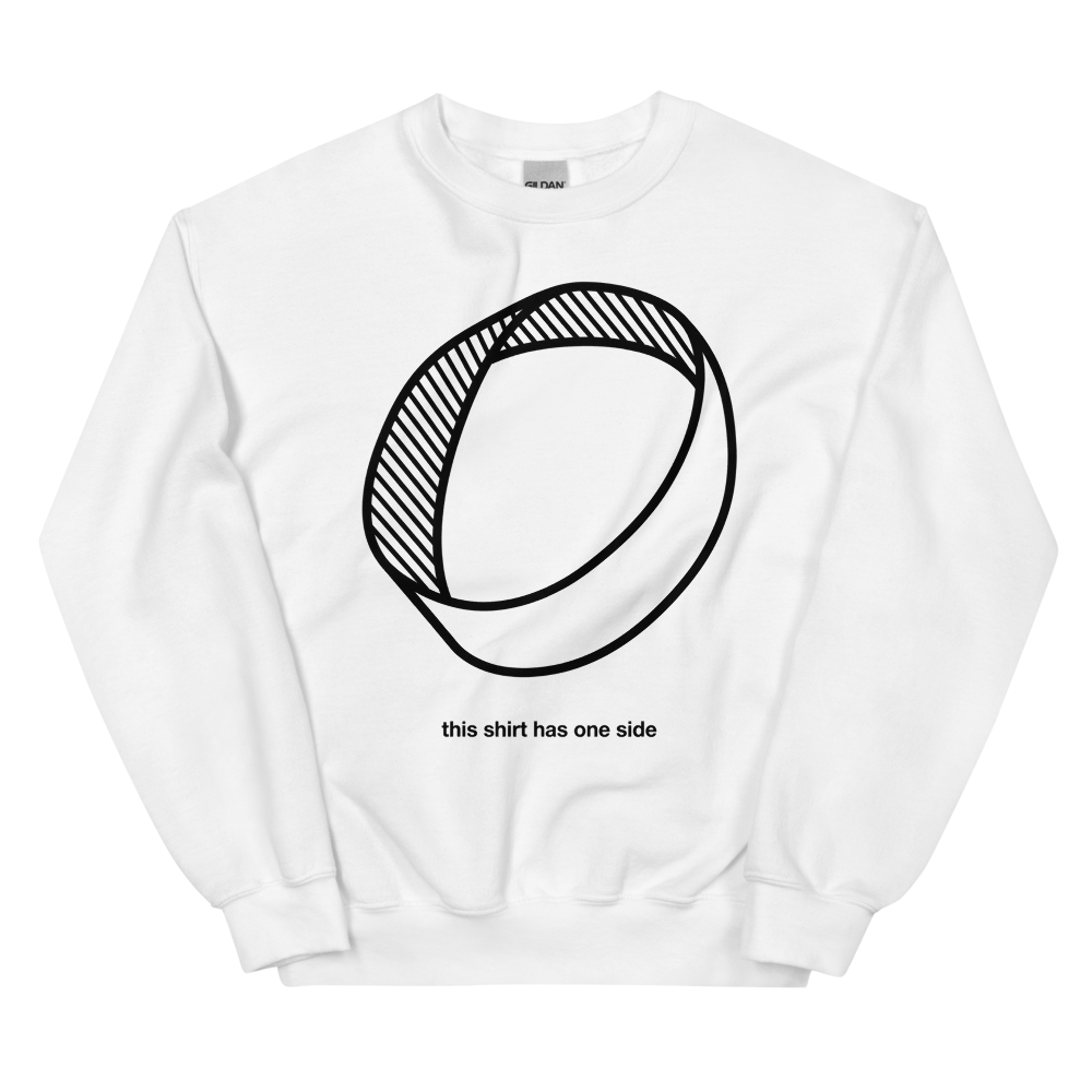 This Shirt Has One Side: Möbius | Math Tee - Crewneck White