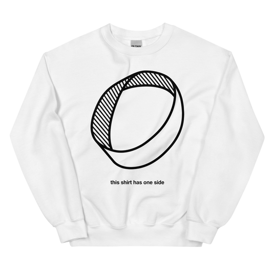 This Shirt Has One Side: Möbius | Math Tee - Crewneck White