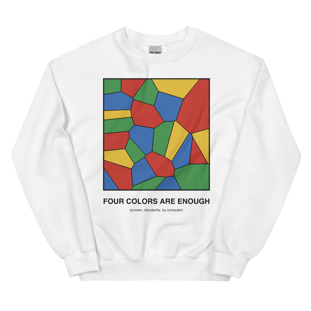 Four Colors Are Enough | Math Theorem Tee - Crewneck White