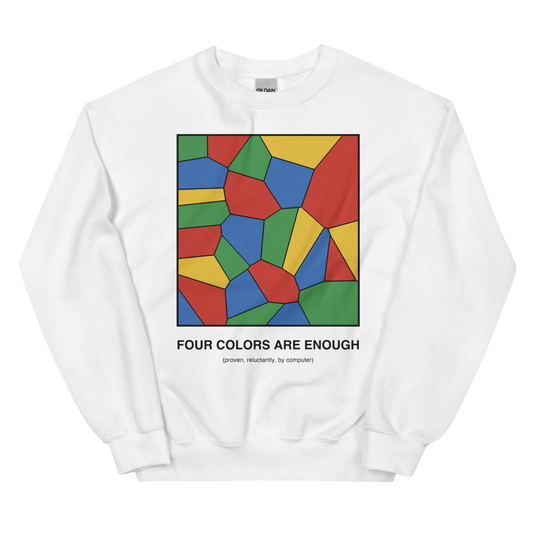 Four Colors Are Enough | Math Theorem Tee - Crewneck White