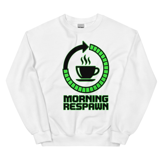 Morning Respawn: Coffee Loading | Gamer Coffee Tee - Crewneck White