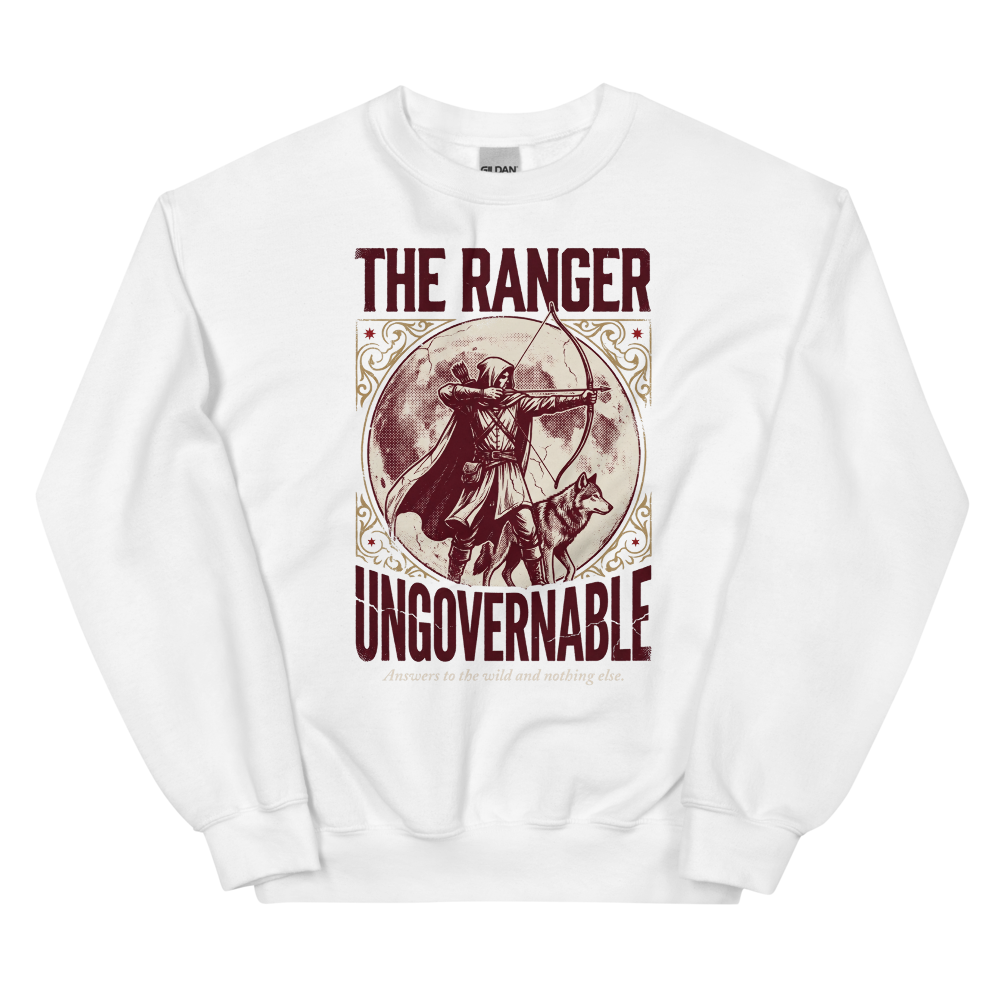Ranger - Ungovernable | TTRPG Class | Vintage Tabletop RPG - Crewneck White