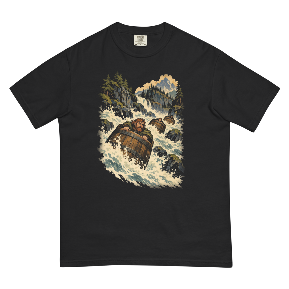 Downriver | Retro Fantasy - Tee Black (artwork corrected)