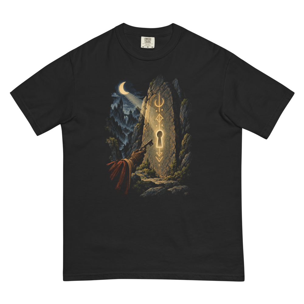 Moon Runes | Retro Fantasy - Tee Black (artwork corrected)