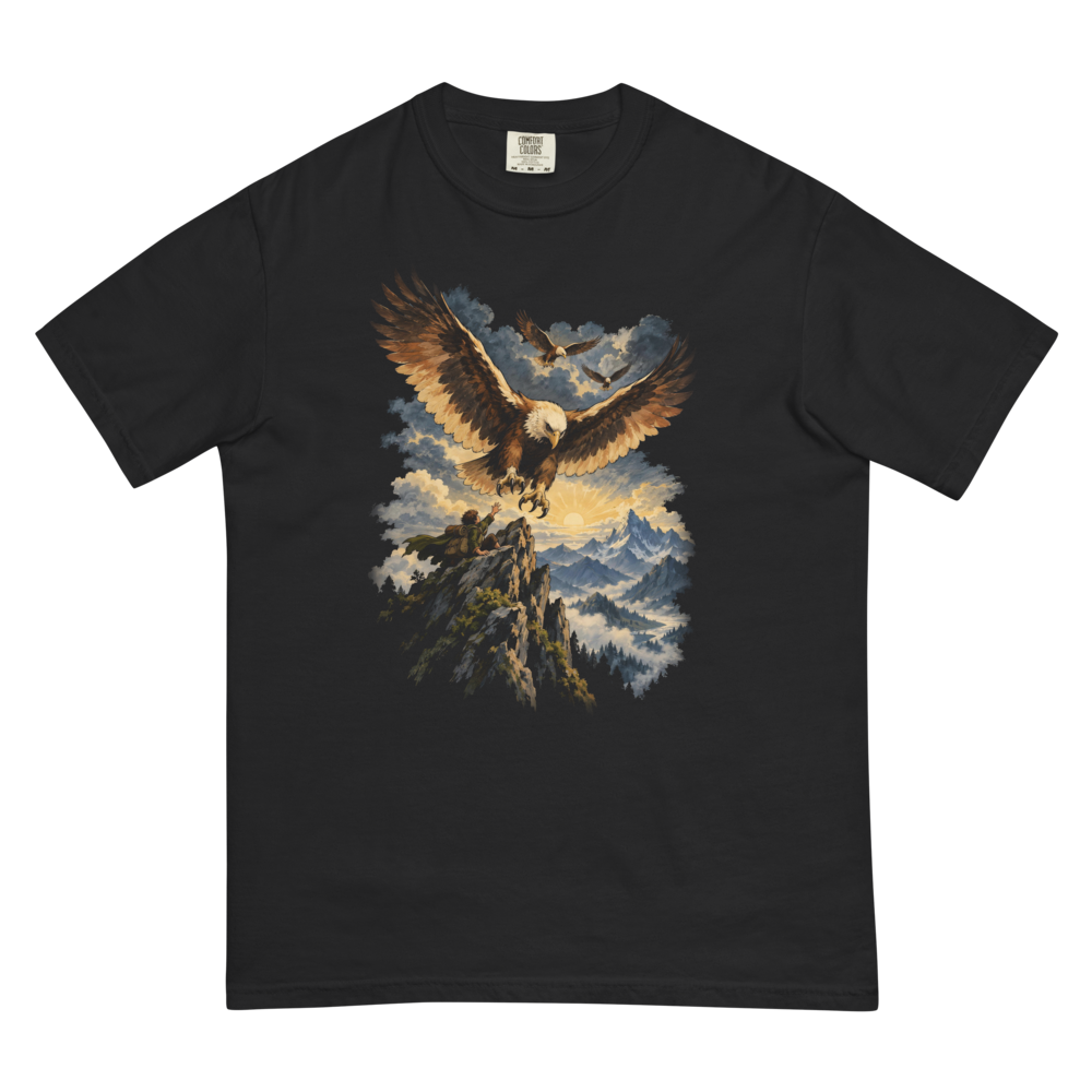 The Eagles Are Coming | Retro Fantasy - Tee Black (artwork corrected)