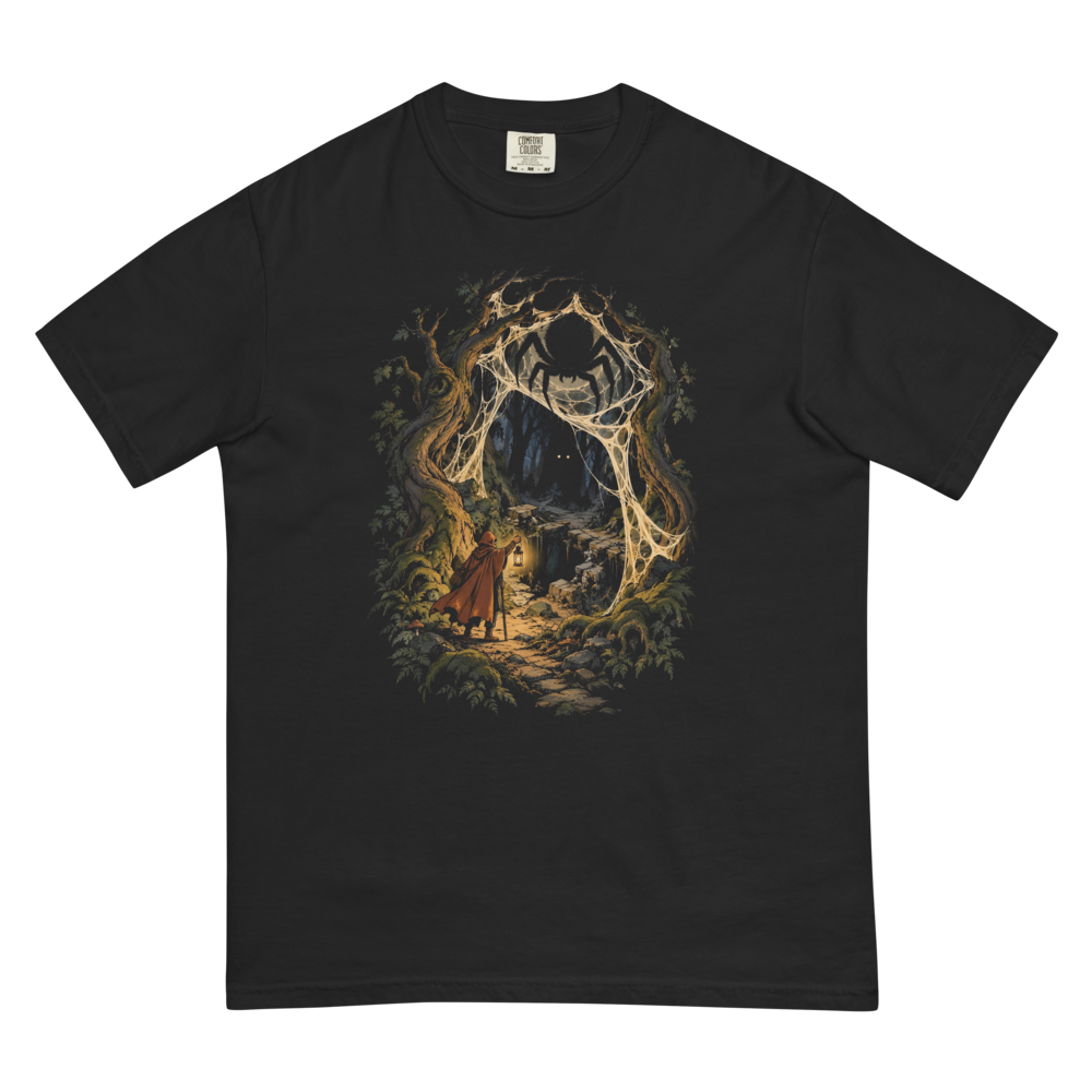 The Web Wood | Retro Fantasy - Tee Black (artwork corrected)