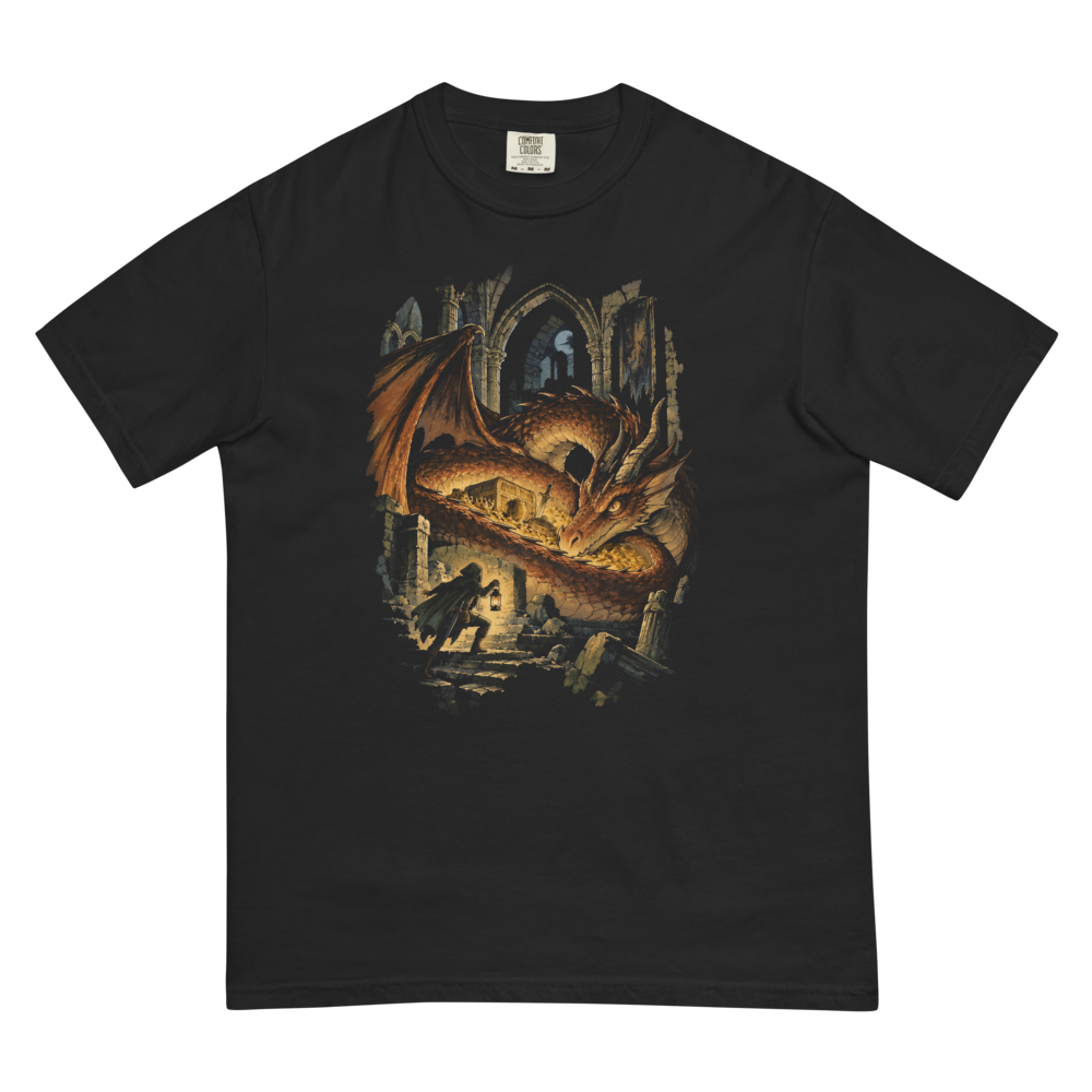 Where the Gold Sleeps | Retro Fantasy - Tee Black (artwork corrected)