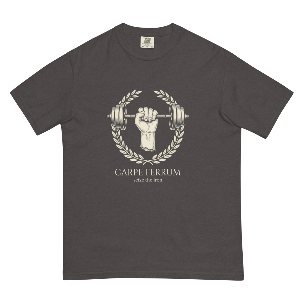 Carpe Ferrum: Seize the Iron | Latin Gym Heavyweight Tee