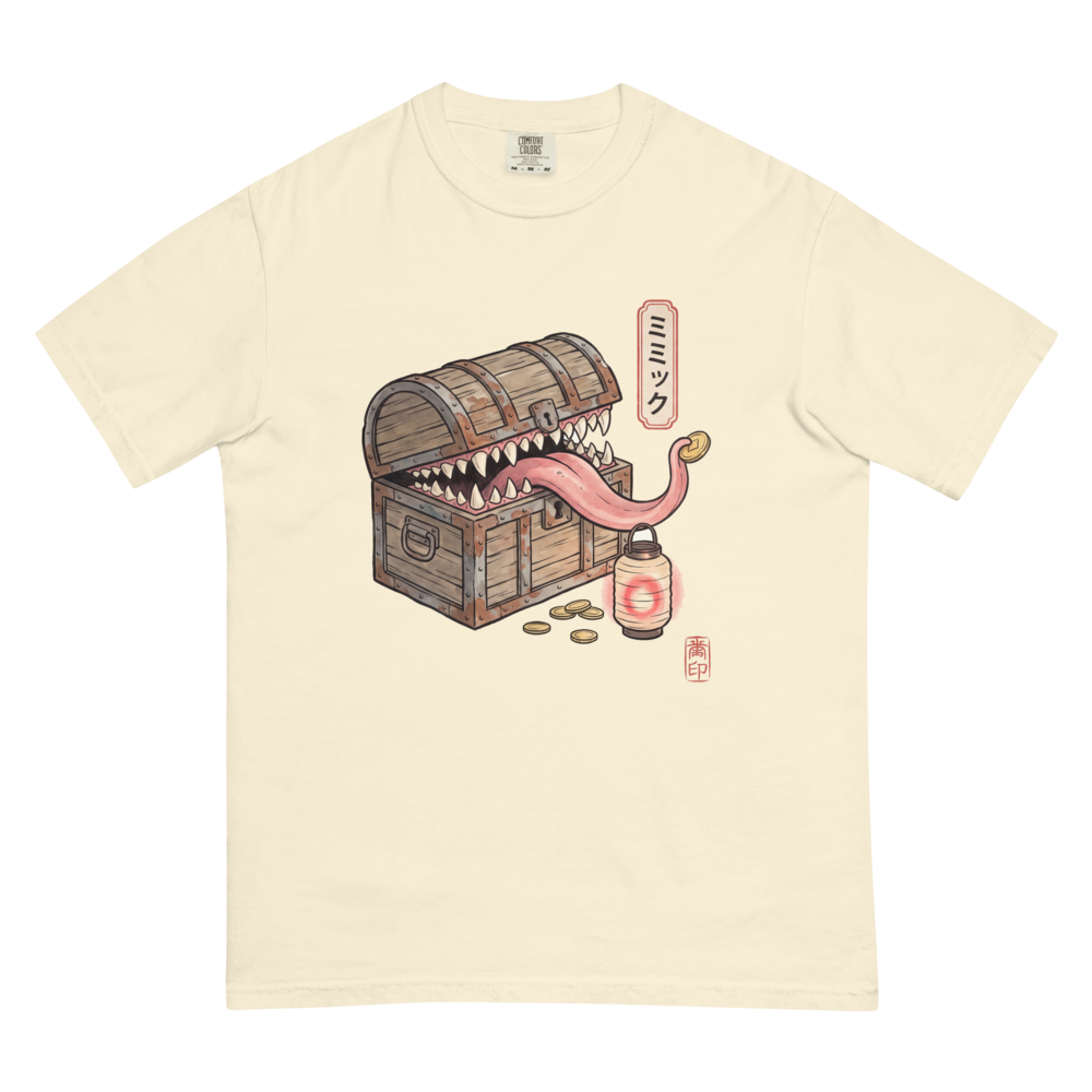 The Mimic | TTRPG Monster Woodblock | Vintage - Tee Ivory (artwork corrected)