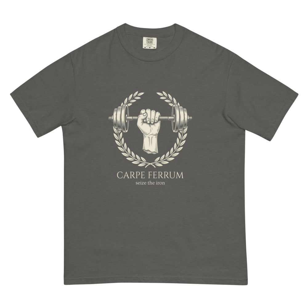 Carpe Ferrum: Seize the Iron | Latin Gym Heavyweight Tee - Pepper