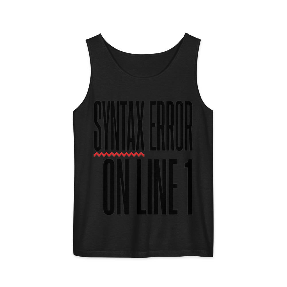 Syntax Error on Line 1 | Retro Programmer Tee - Tank Black