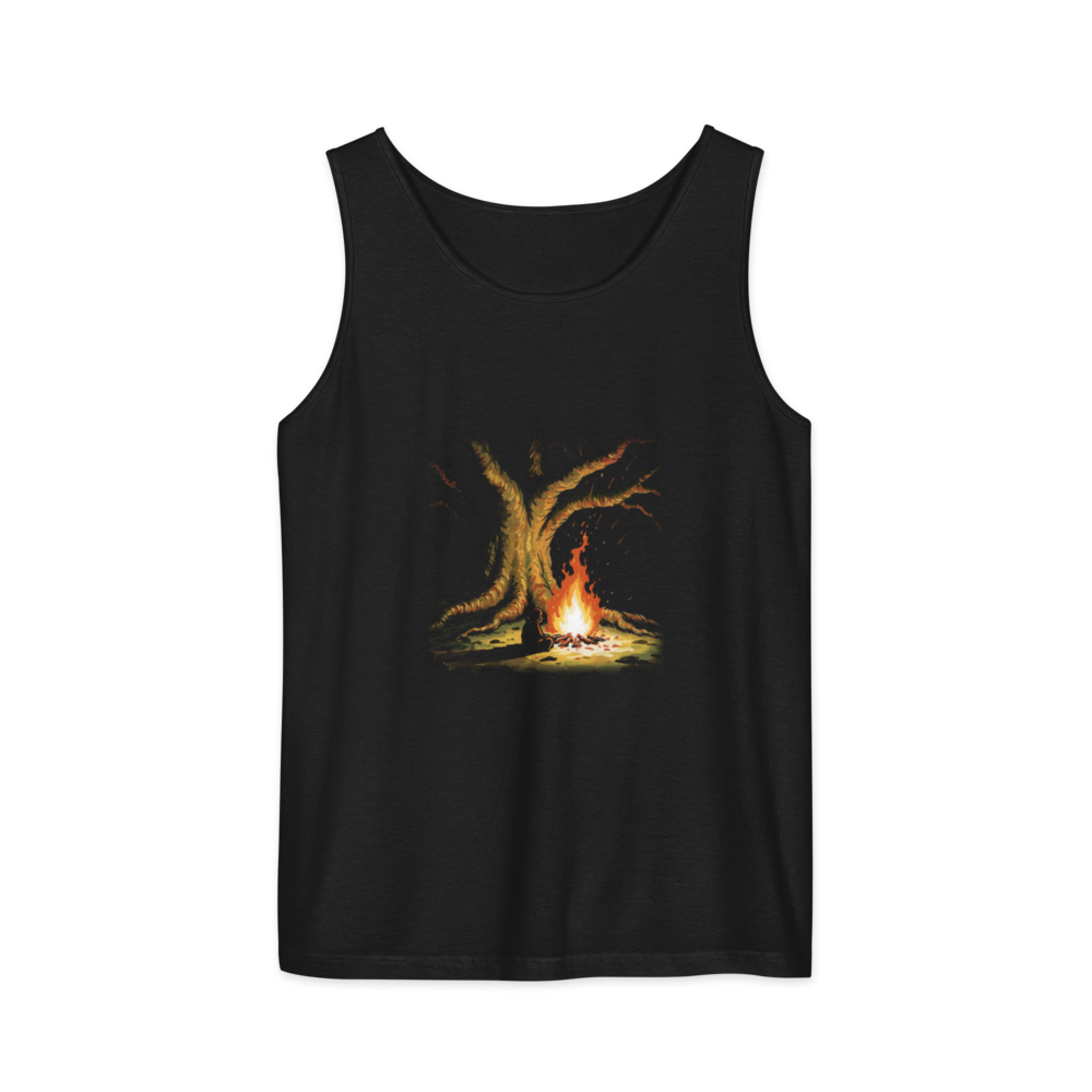 Fire Under the Great Tree | Retro Fantasy - Tank Black