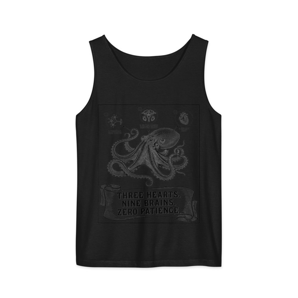 Octopus: Three Hearts. Nine Brains. Zero Patience. | Vintage Science - Tank Black