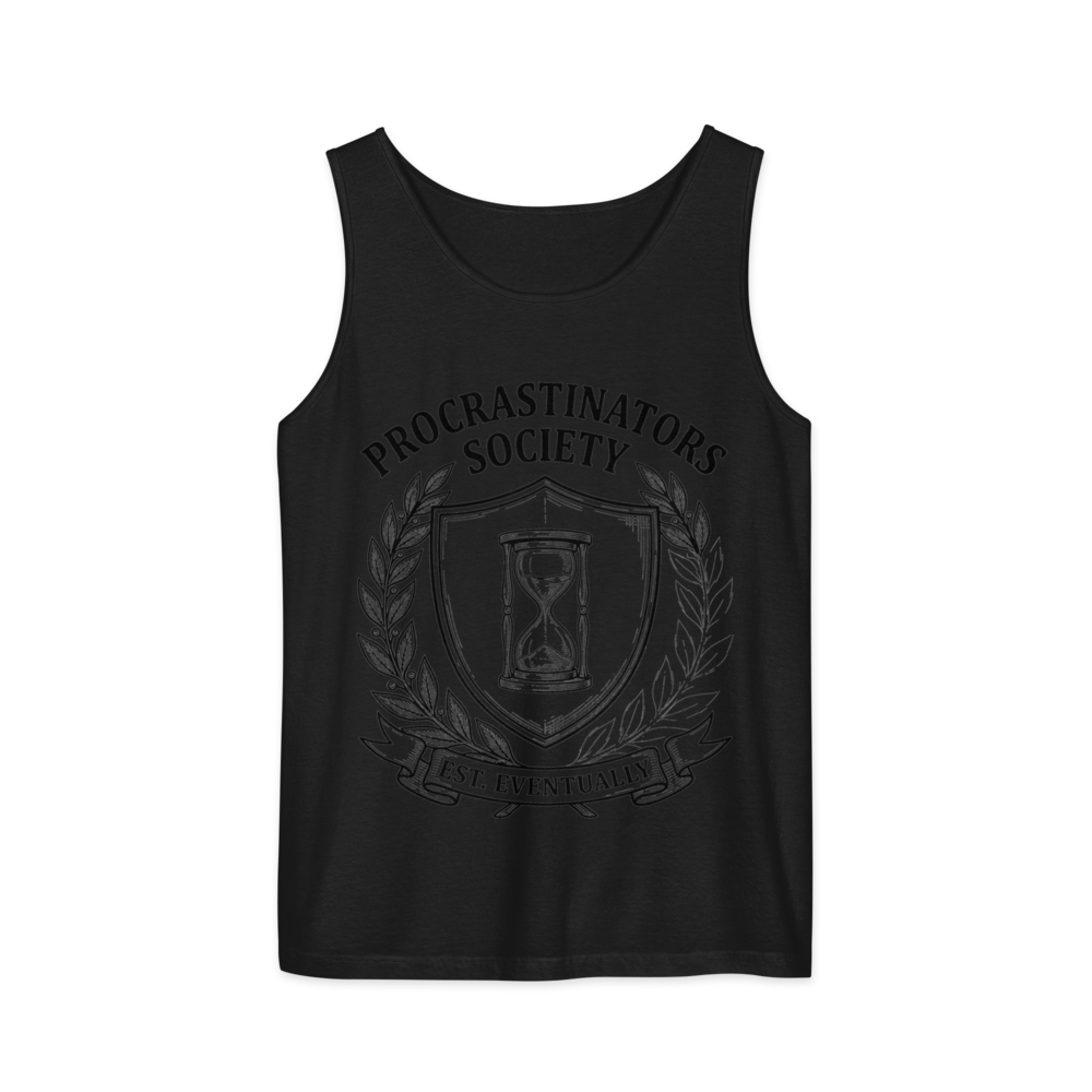 Procrastinators Society: Est. Eventually | Crest - Tank Black
