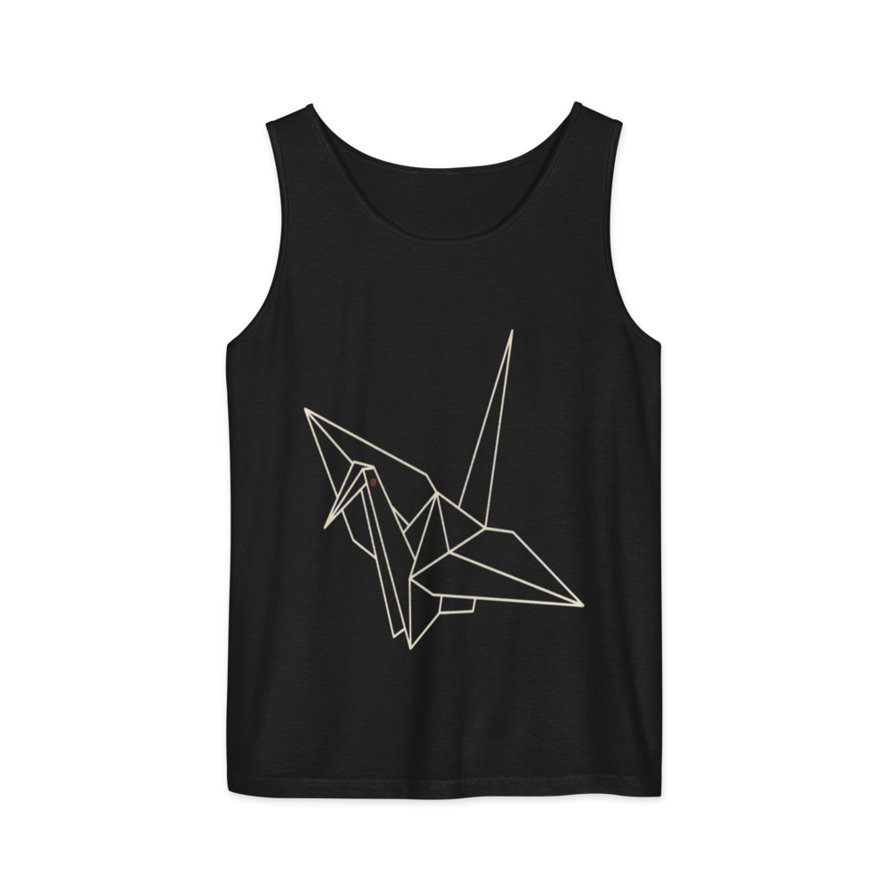 Origami Crane | Japanese Minimalist - Tank Black
