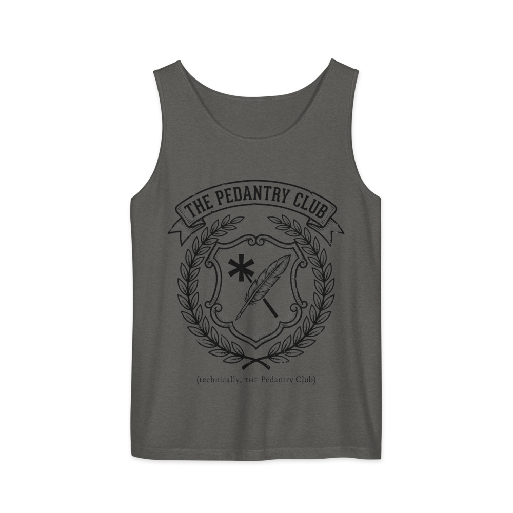 The Pedantry Club (technically, THE Pedantry Club) | Crest - Tank Pepper