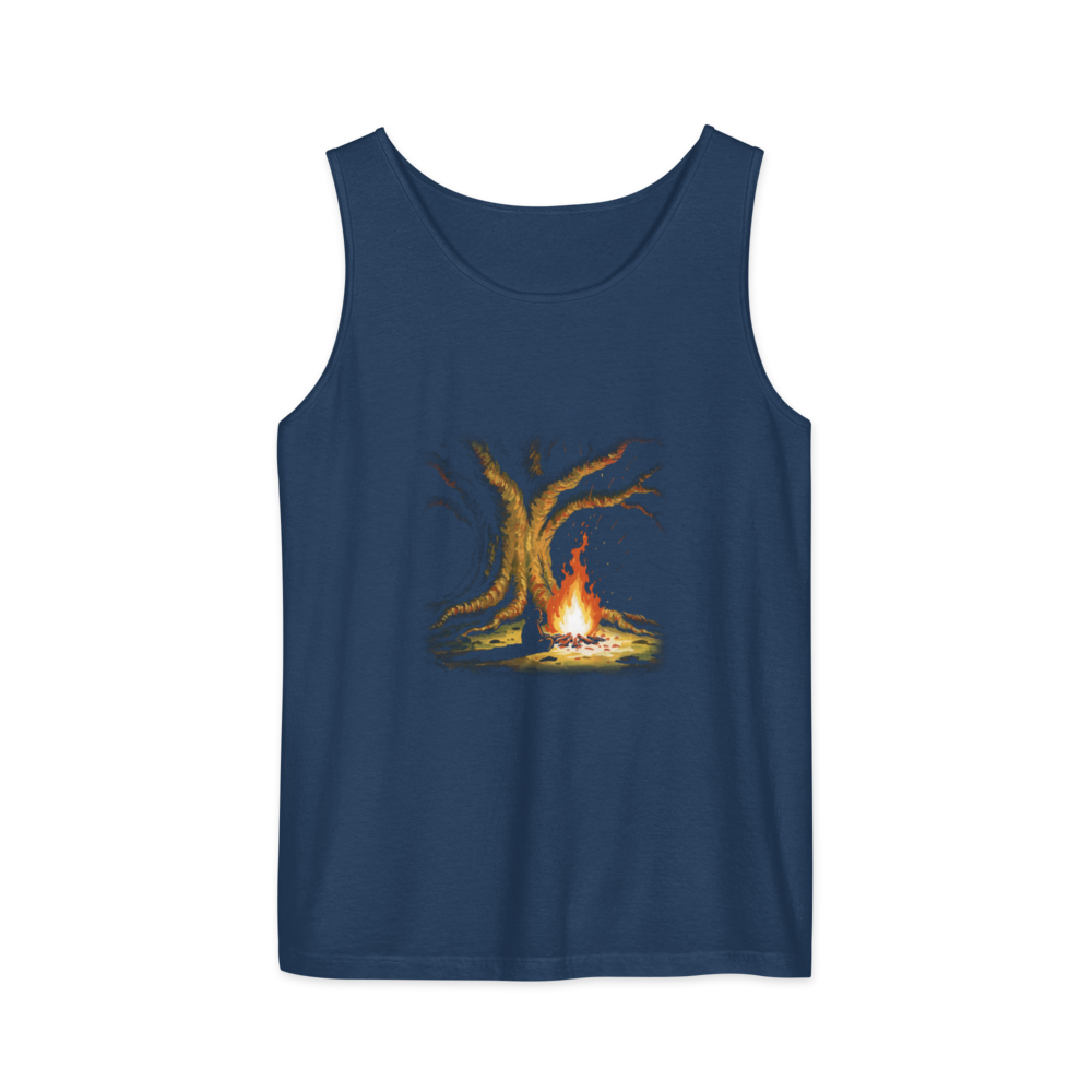 Fire Under the Great Tree | Retro Fantasy - Tank True Navy