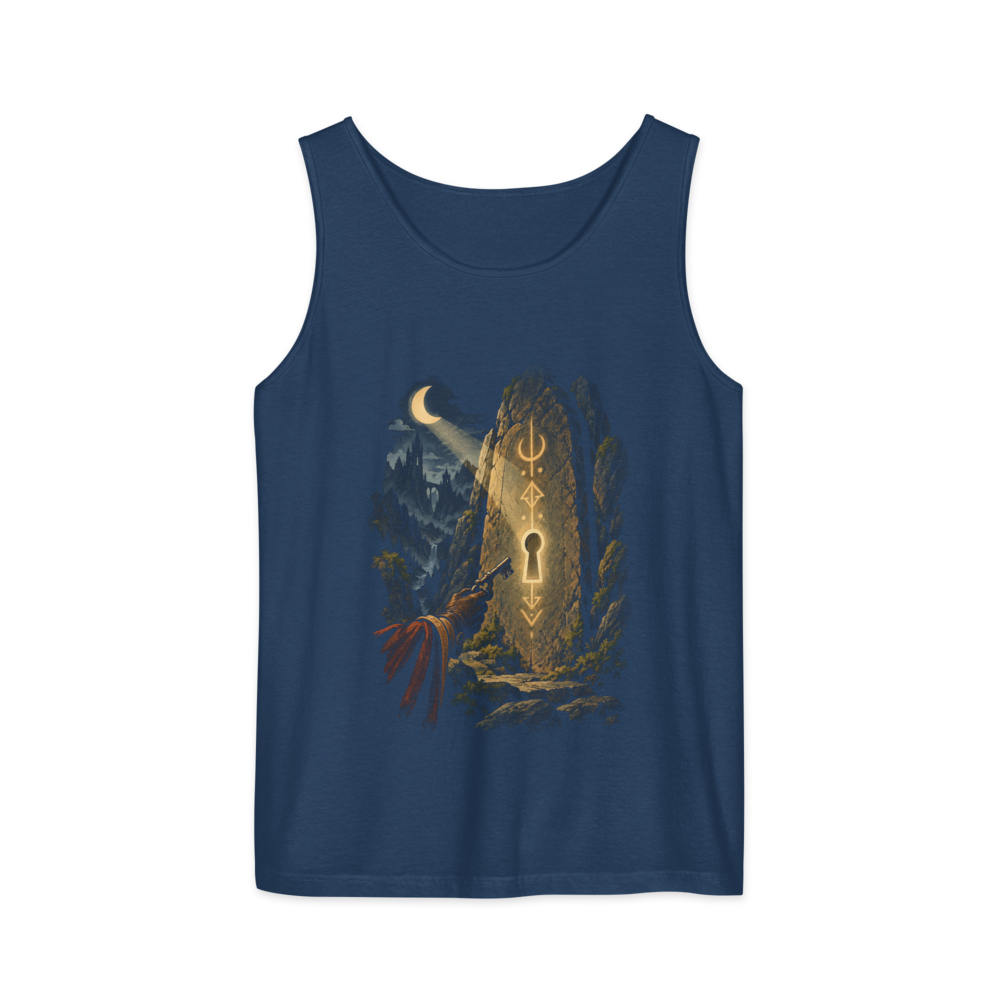Moon Runes | Retro Fantasy - Tank True Navy (artwork corrected)