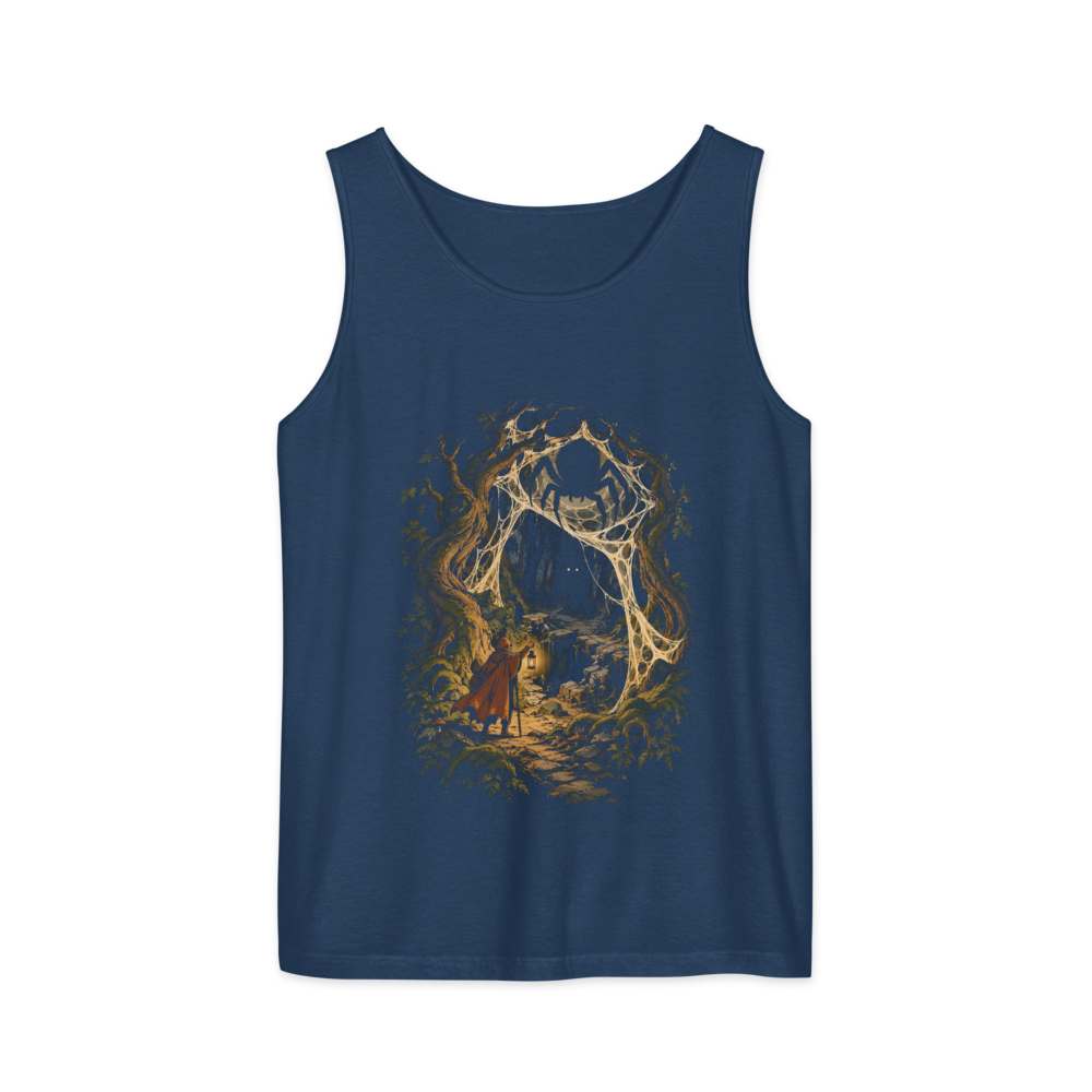 The Web Wood | Retro Fantasy - Tank True Navy (artwork corrected)