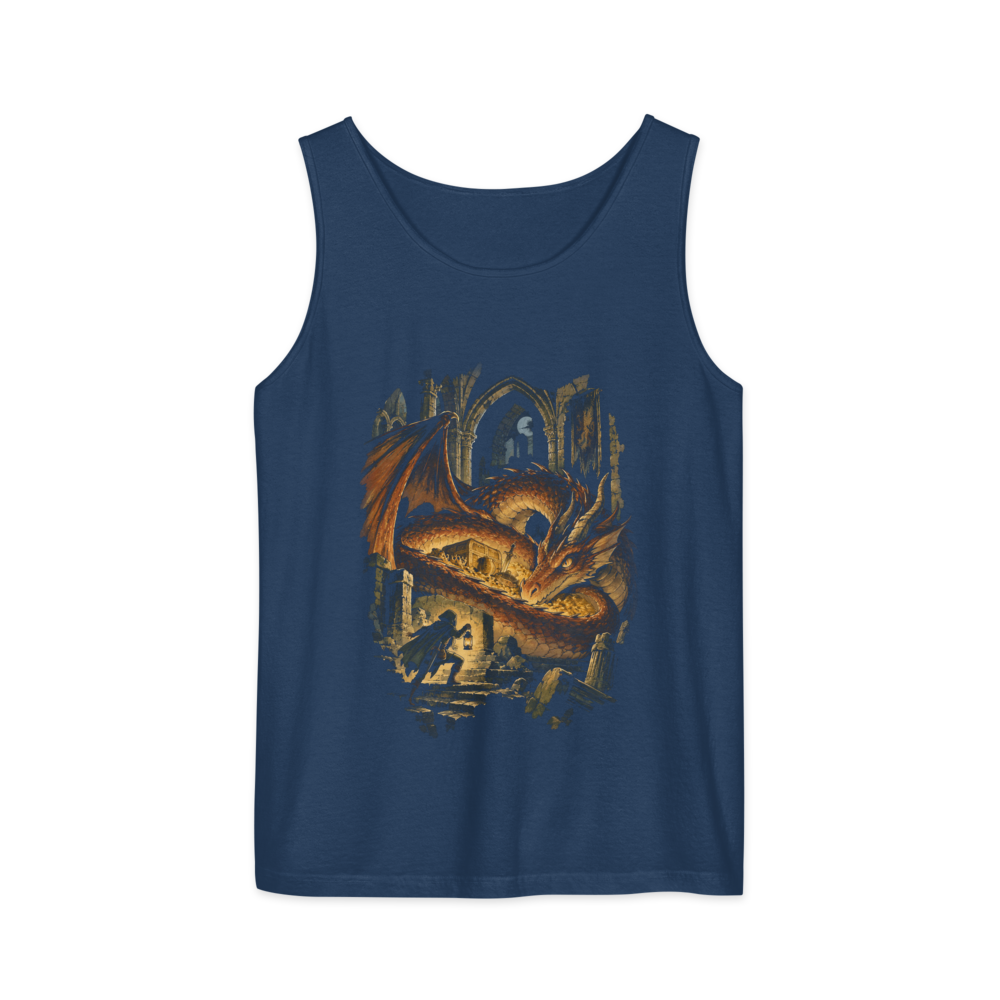 Where the Gold Sleeps | Retro Fantasy - Tank True Navy (artwork corrected)