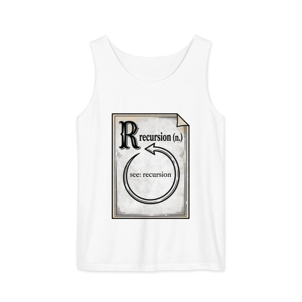 Recursion (n.) See: Recursion | Programmer - Tank White
