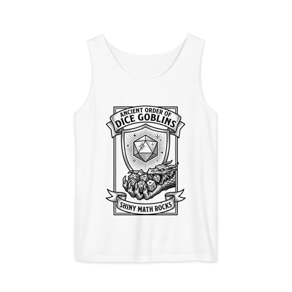 Ancient Order of Dice Goblins | Crest - Tank White (artwork corrected)