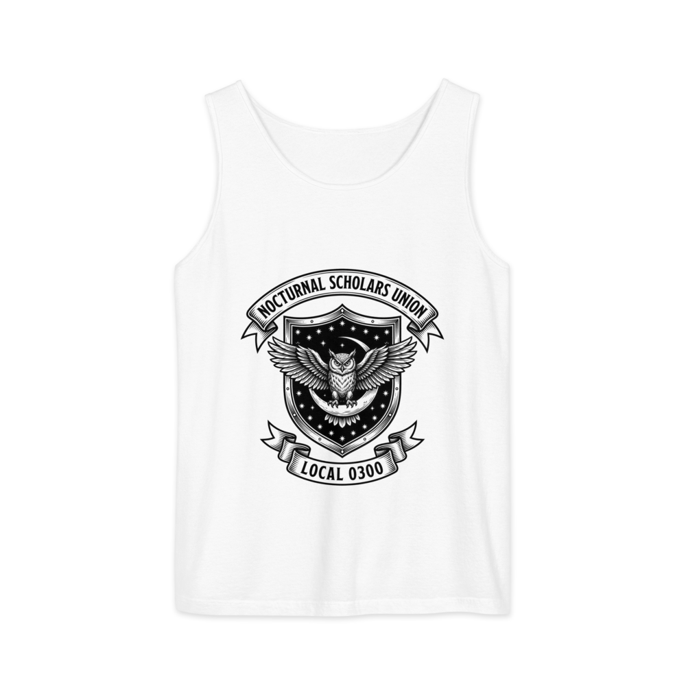 Nocturnal Scholars Union: Local 0300 | Crest - Tank White (artwork corrected)