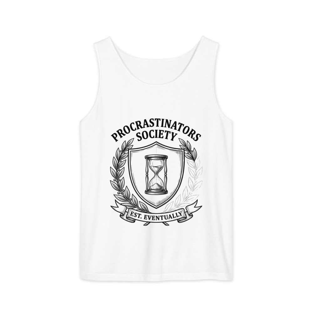 Procrastinators Society: Est. Eventually | Crest - Tank White (artwork corrected)