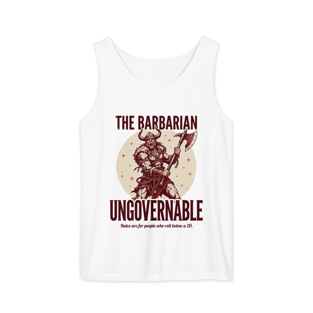 Barbarian - Ungovernable | TTRPG Class | Vintage Tabletop RPG - Tank White (artwork corrected)