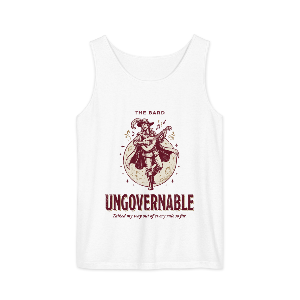 Bard - Ungovernable | TTRPG Class | Vintage Tabletop RPG - Tank White (artwork corrected)