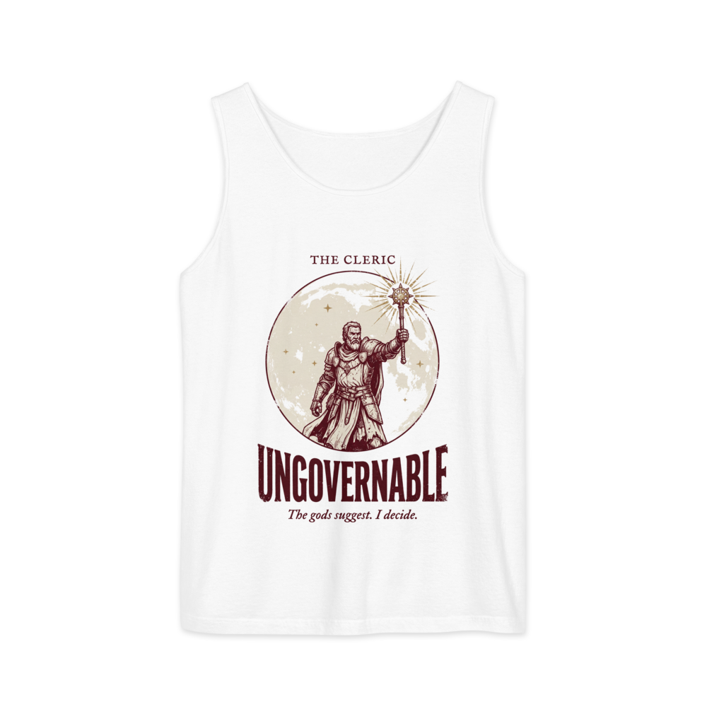 Cleric - Ungovernable | TTRPG Class | Vintage Tabletop RPG - Tank White (artwork corrected)