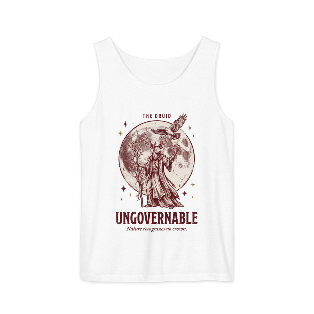 Druid - Ungovernable | TTRPG Class | Vintage Tabletop RPG - Tank White (artwork corrected)