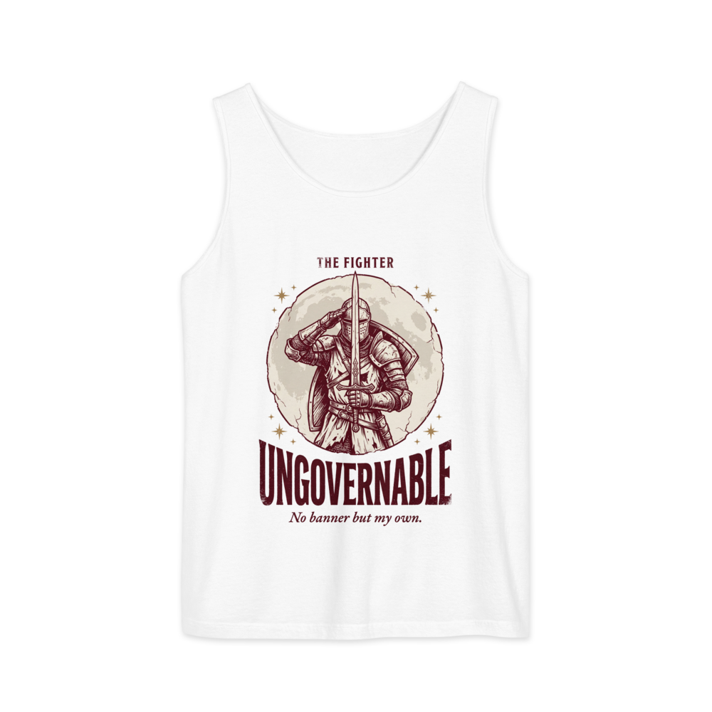 Fighter - Ungovernable | TTRPG Class | Vintage Tabletop RPG - Tank White (artwork corrected)
