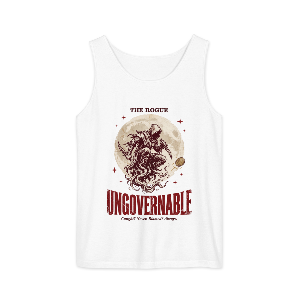 Rogue - Ungovernable | TTRPG Class | Vintage Tabletop RPG - Tank White (artwork corrected)