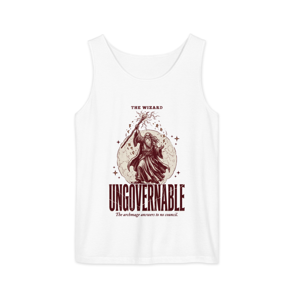 Wizard - Ungovernable | TTRPG Class | Vintage Tabletop RPG - Tank White (artwork corrected)