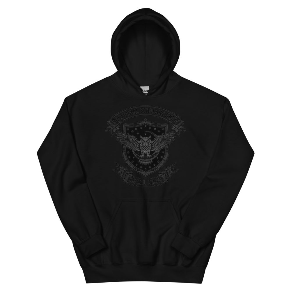 Nocturnal Scholars Union: Local 0300 | Crest - Hoodie Black