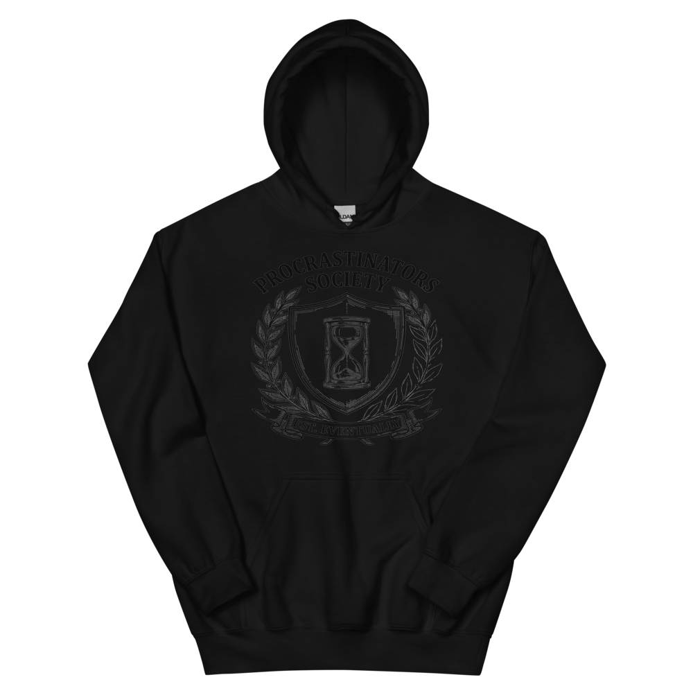 Procrastinators Society: Est. Eventually | Crest - Hoodie Black