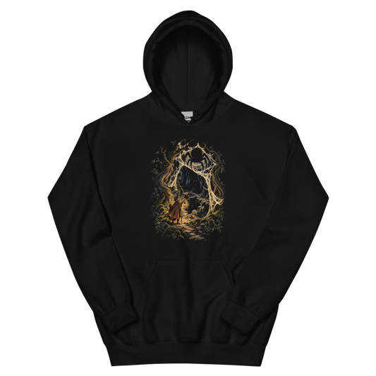 The Web Wood | Retro Fantasy - Hoodie Black (scale corrected)