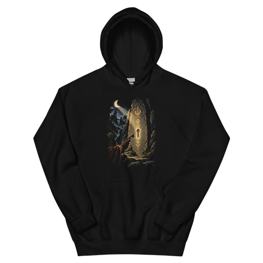 Moon Runes | Retro Fantasy - Hoodie Black (scale corrected)