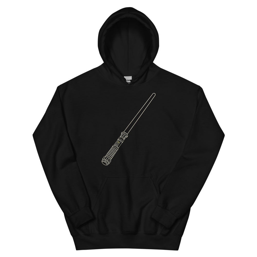 The Laser Sword | Retro Space Opera - Hoodie Black (scale corrected)