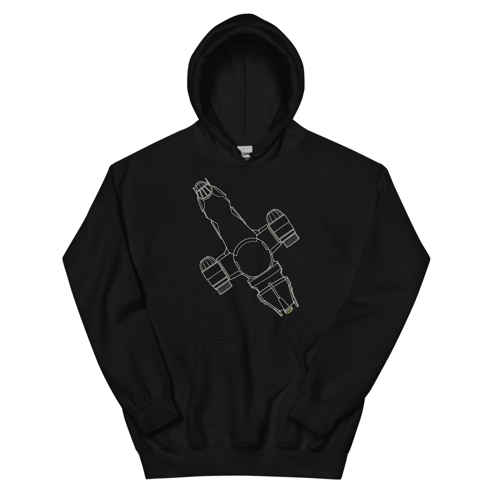 Fastest Junk in the Sector | Retro Space Opera - Hoodie Black (scale corrected)