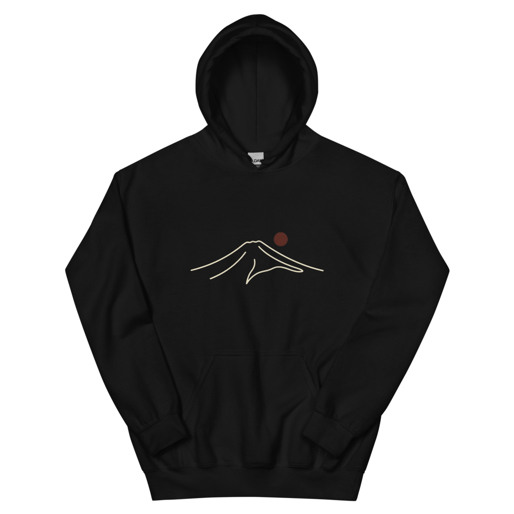 Fuji Minimal | Japanese Minimalist - Hoodie Black (artwork corrected)