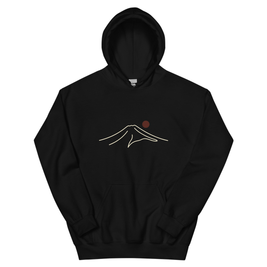 Fuji Minimal | Japanese Minimalist - Hoodie Black (artwork corrected)