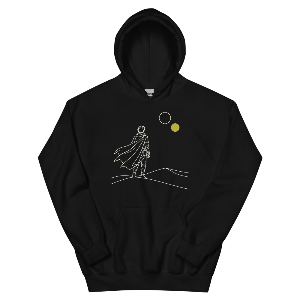 Twin Suns | Retro Space Opera - Hoodie Black (artwork corrected)